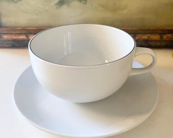Vintage Royal Copehagen Blue Line Teacup and Saucer, Danish Modernist China, Fajance 3074,