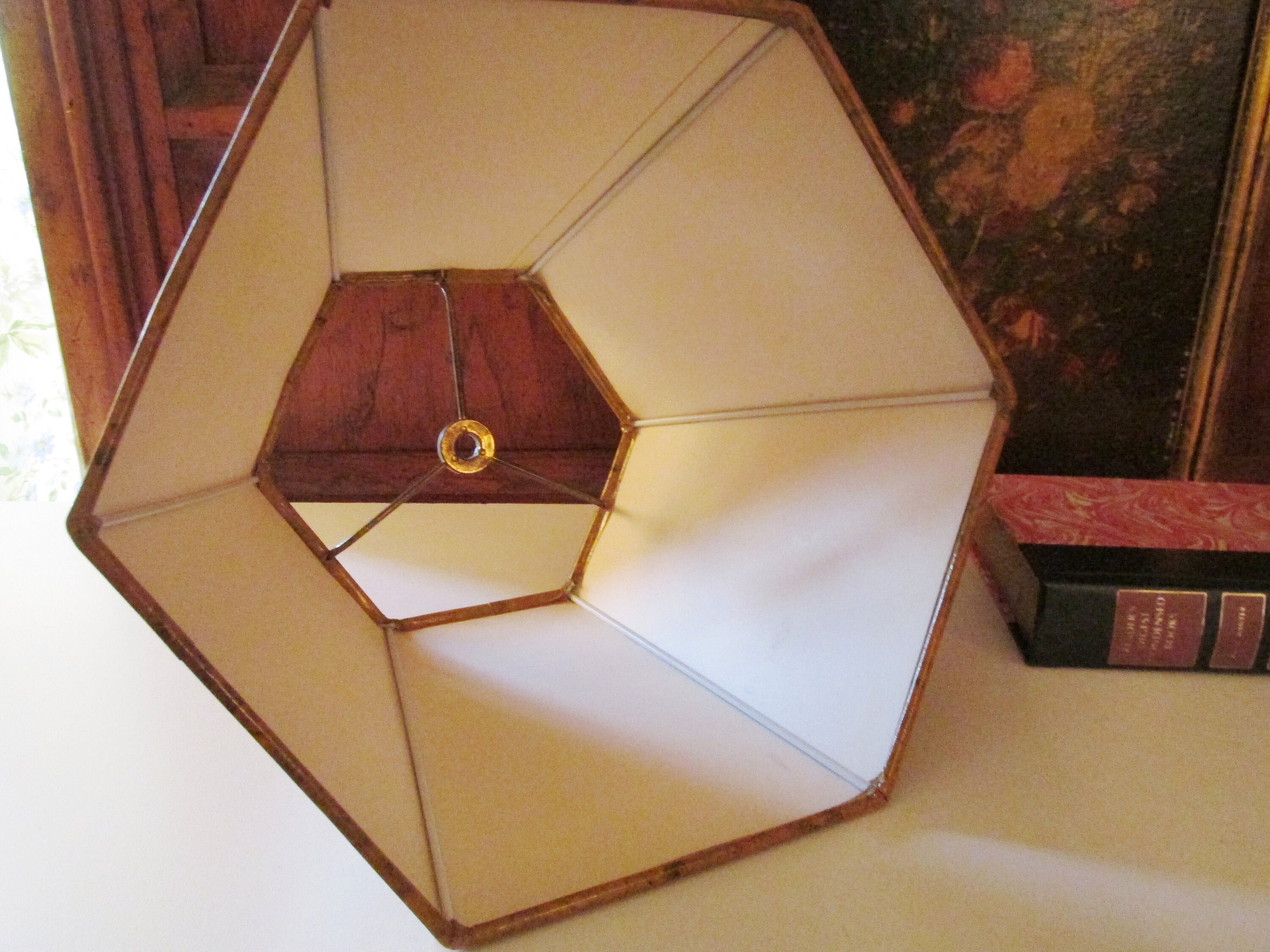 Vintage Artemis Studios Lamp Shade Ochre Gold Marblized