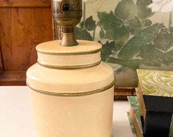 Vintage Laura Ashley UK Tea Caddy Style Lamp, Accent Lamp, Farmhouse Kitchen Decor, Bookcase Lamp,