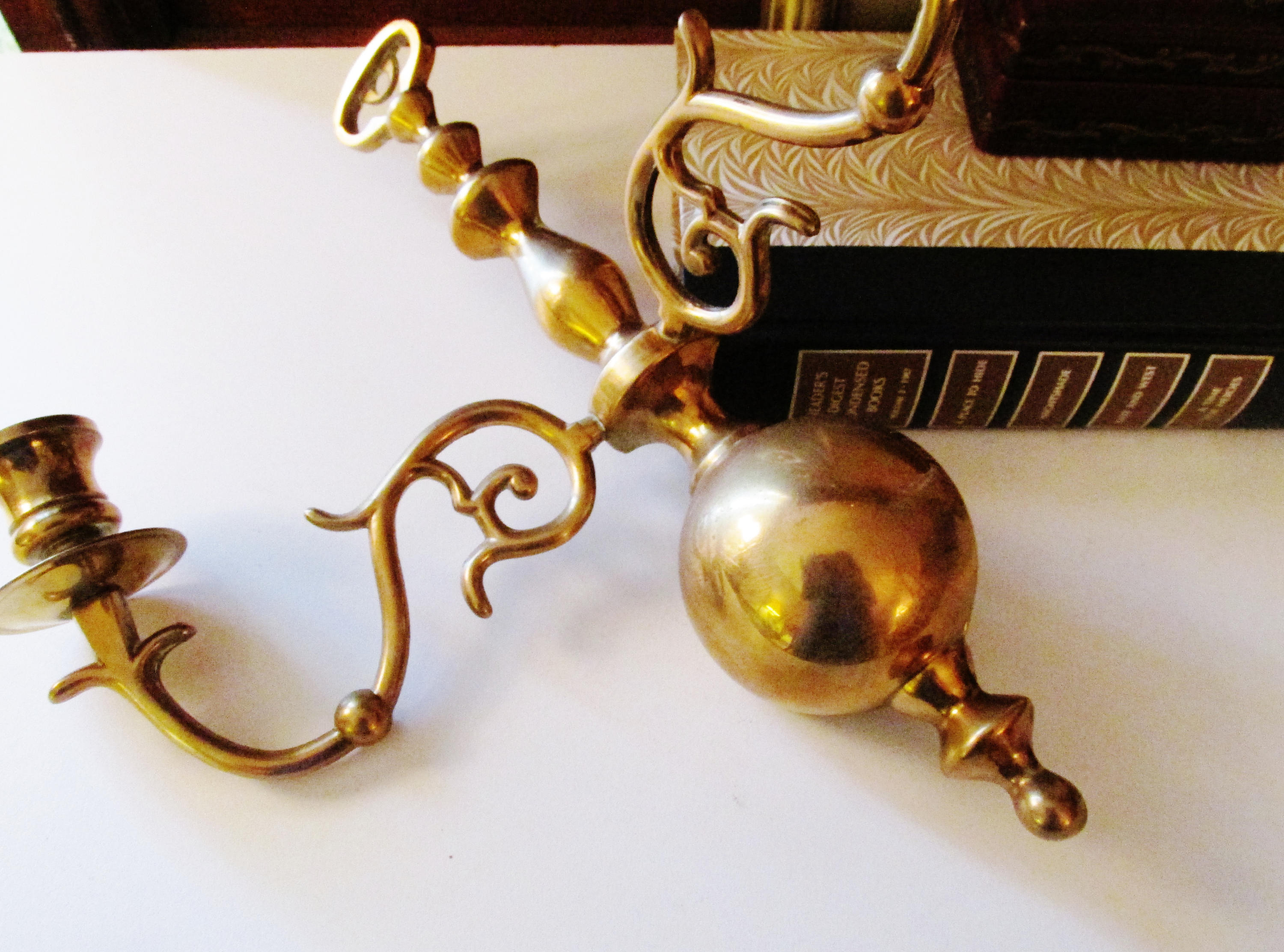 Vintage Traditional Brass Candle Wall Sconce Decor