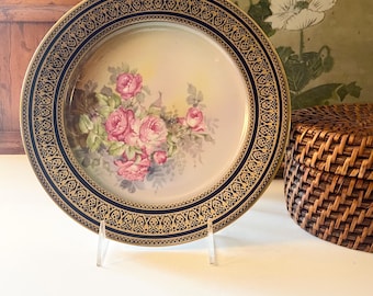 Vintage French GDA Cabinet Plate, Limoges France Decorative Plate, Gilded Trim, French Chic Floral, Romantic Wall Gallery Decor
