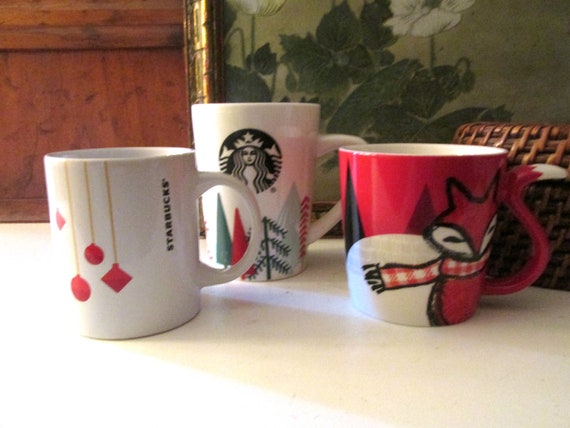 Vintage Christmas Starbucks Mugs, Christmas Coffee Mugs, Sold