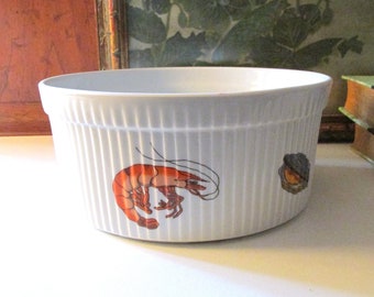 Vintage Majilly Designs, BIA Cordon Bleu, Lobster Casserole Dish, Seafood Deign Large Souffle