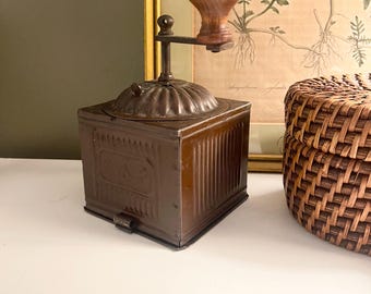 Vintage Italian "FAB" Fratelli Bertoldo Metal Coffee Grinder, Old World Kitchen