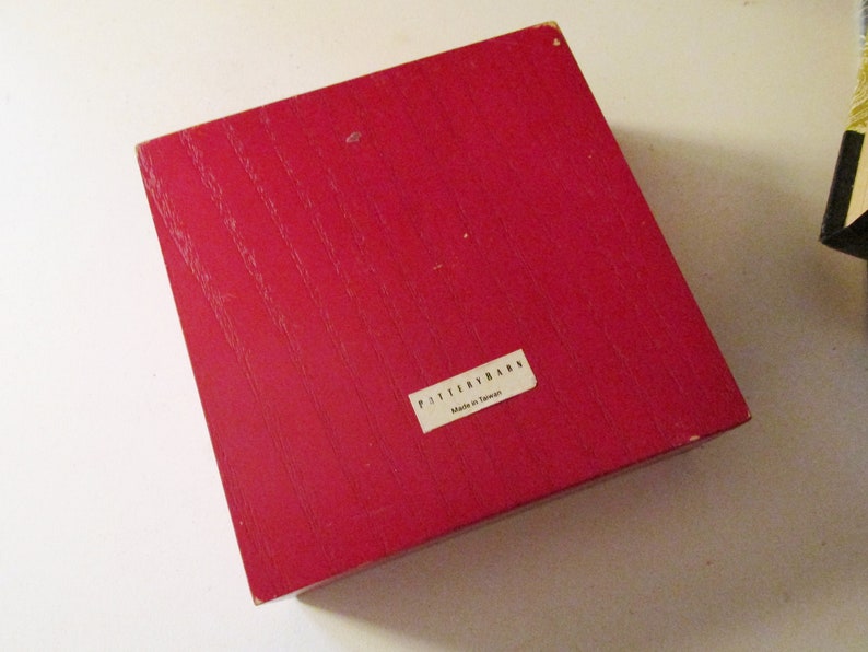 Tags Wine Label Set of Six Chalkboard Napkin Rings Etc Red Wood Box Set of Chalkboard Tags Pottery Barn