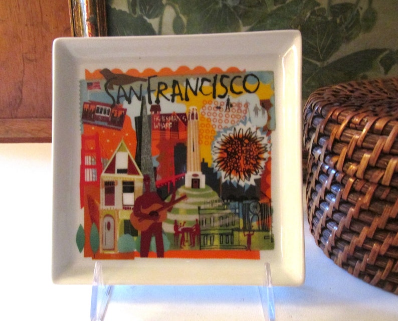 Crate & Barrel San Francisco Square Plate Pin Dish Appetizer Etsy