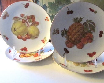 Four Vintage Seltmann Weiden Fruit and Cheese Plates, Fruits & Nuts Dessert Plates, Wine Cheese Party, Grandmillenial Dining