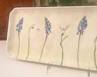 Vintage Gien French Limoges Tray,  “Alice”Platter, Romantic Flowers Sandwich Tray