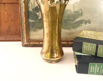 Vintage Brass Bud Vase, Star Motif, American Style, Fourth of July Brass, Hollywood Regency Brass Vase, Brass Decor