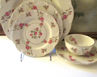 Theodore Haviland NY, "Delaware", Pink Flowers, Dinnerware, Grandmillenial, Sold in Sets, Plates, Dinner Bread/Butter, Teacups, Salad Plates