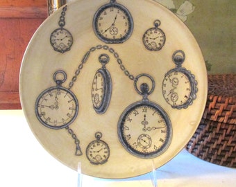 Vintage Pocket Watch Decorative Cabinet Plate, Gift For Watch Lover, Wall Gallery Decor, Father's Day Gift, Toyo