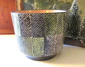 Scheurich Germany Planter, Green and Blue Graphic Design, Indoor Planter, Boho Planter Gift