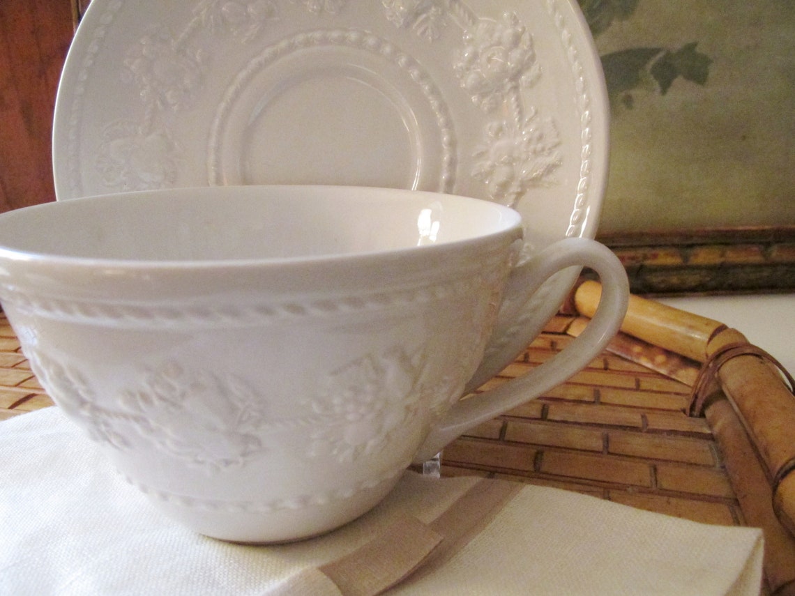 Four Vintage Wedgwood Home Cups and Saucers Etsy
