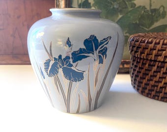 Vintage 1980's Otagiri Japan "Royal Iris Vase, Grandmillennial Decor, Vintage Gift, Traditional Decor