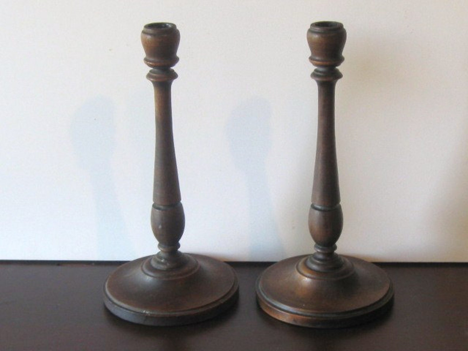 Vintage Wood Turned Candlesticks Candle Holder Etsy