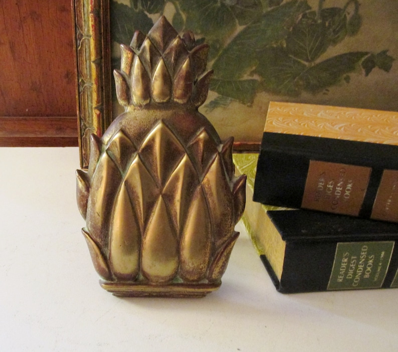 Vintage VA Metalcrafters Pineapple Door Knocker, Rustic Brass, Williamsburg, Chinoiserie, Traditonal Decor, Brass Decor image 10