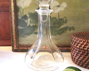 Vintage Wine Decanter, Glass Decanter, Bar Cart Decor, Hollywood Regency, Wine Carafe, Grandmillenial Wine Gift