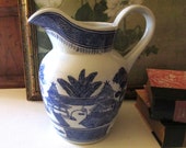 Two 39 s Company Decorative Pitcher, quot The Canton Collection quot , Blue Willow Jug Vase, Chinoiserie Chic, English Country Decor