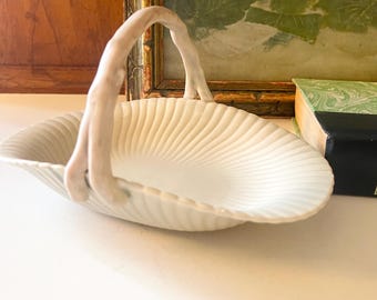 Vintage Fitz and Floyd Catchall, Oceana, Hollywood Regency Coral Twig and Shell Tray, Palm Beach Decor, Home Office Decor, Entry Table Decor