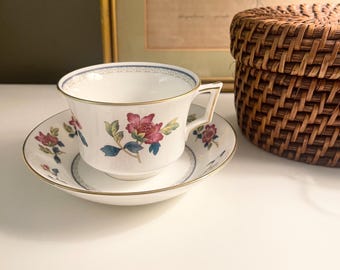Wedgwood Chinese Flowers Teacup and Saucer, Chinoisere, Bone China, Colonial Williamsburg Foundation, Mother's Day Gift