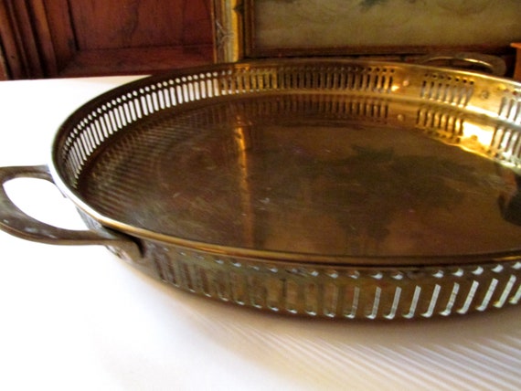 Vintage Gallery Round Brass Hollywood Regency Decorative Etsy