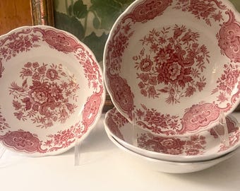 Four Ridgway England "Windsor" Chintzware Fruit Bowls, Cottage Core China