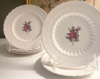 Vintage Spode Billingsley Rose Bread Plates, Set of Six