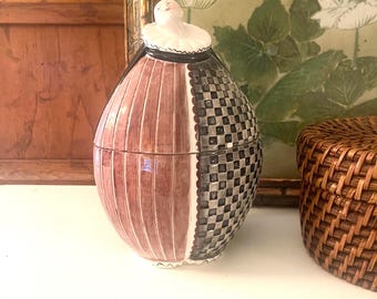 Vintage Vietri Italy Pierrot Handpainted Jar, Whimsical Gift