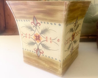 Vintage Toleware Cachepot, Hollywood Regency Planter, Chinoiserie Chic,