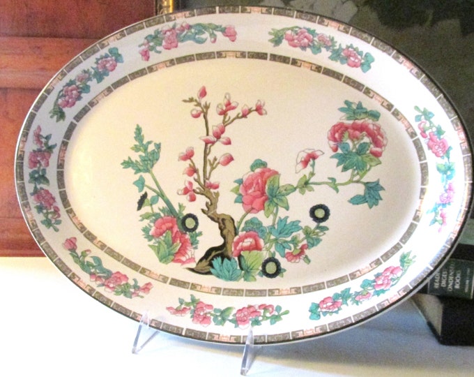 Featured listing image: John Haddock & Sons, England, "Indian Tree" Large Platter, Chinoiserie Chic Decor, Grandmillennial Decor