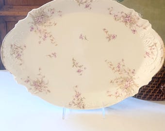 Vintage French Theodore Haviland France Platter, Limoges, Romantic Roses China, Cottage Core Dining