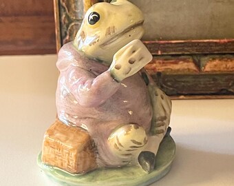 Vintage Beswick England Jeremy Fisher, Beatrix Potter Figurine, 1989 Royal Doulton, Hand Painted Ceramic Frog Gift