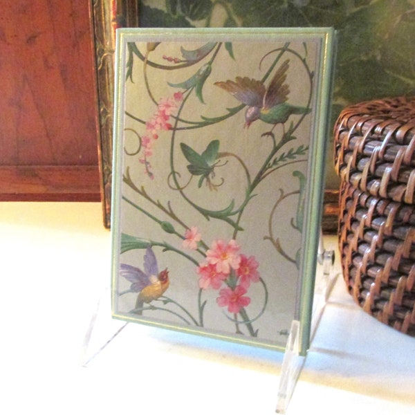 Vintage The Caspari Collection Travel Photo Album, Chinoiserie Chic Birds and Flowers Folding Photo Album, Accordion Photo Holder Gift