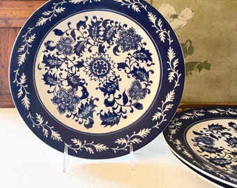Vintage Bombay Company "Asian Garden" Blue and White Dinner Plate, Chinoiserie Chic Deccor, Wall Gallery Decor,