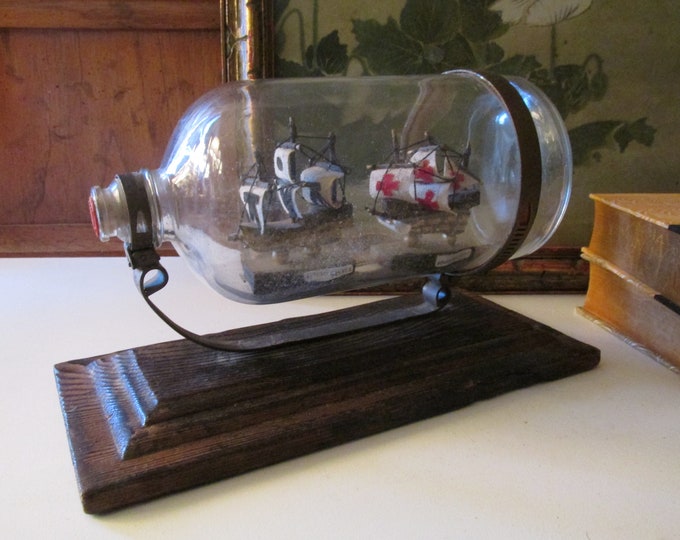 Curated visual reference: Picture Idea: Vintage Ships In A Bottle Maritime Nautical Decor Made In