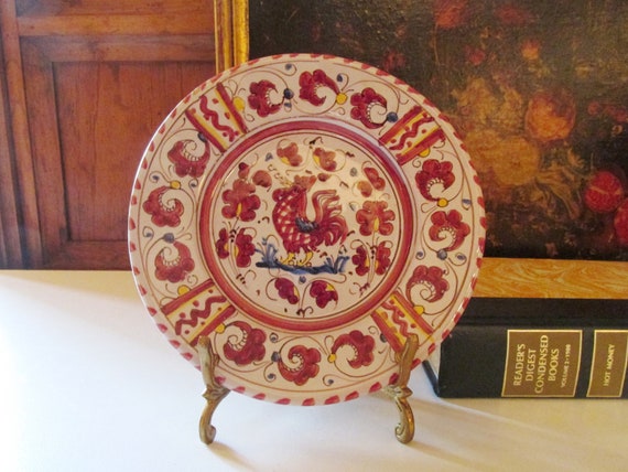 Italian Rooster Plate Small Wall Gallery Plate Decorative Etsy