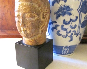 Vintage Wildwood Accents Stone Budda Bust, Chinoiserie Decorative Decor, Hollywood Regency, Small Bookcase Decor, The Gilded Tassel