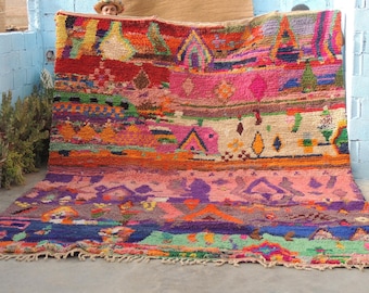 Alfombra Boujaad tejida a mano, auténtica lana bereber marroquí, 3x6