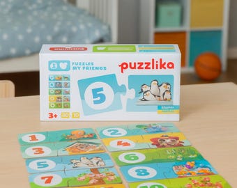 Counting Puzzle Montessori | Number Matching Game for Toddlers | Educational Animal Puzzle | Wooden Learning Toy