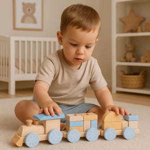 Wooden Toy Train Montessori Train Handmade Wooden Train Set Natural Wood Train Toy train pull toy set handmade kids toys birthday train