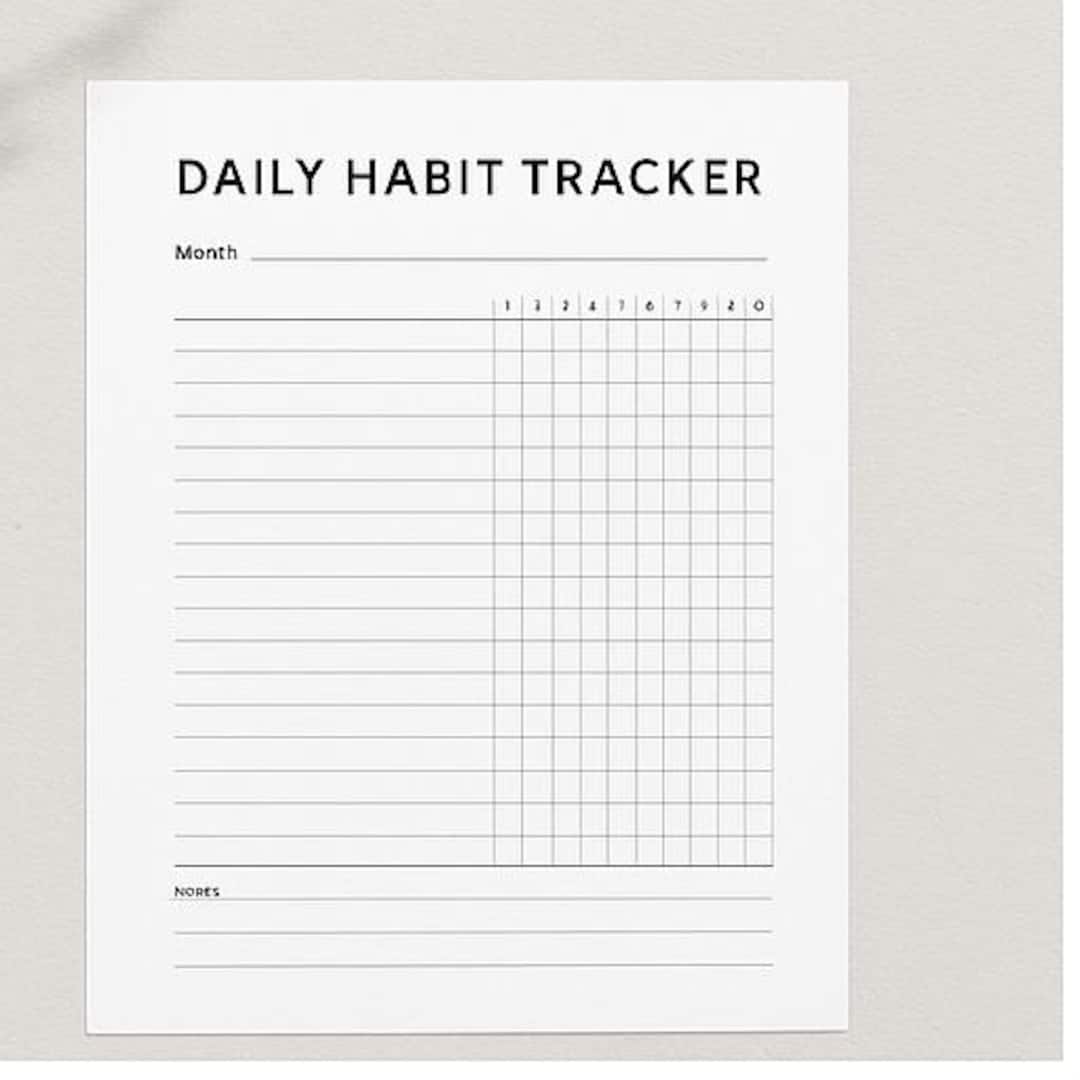 Printable Daily Habit Tracker – Minimalist PDF Template – Productivity ...