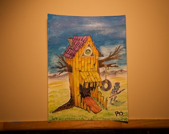 Monster out house original painting