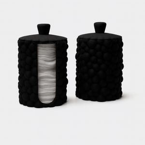 Cotton Pad Holder Set 2 of 2 - Cotton Pad Holder - black bathroom organizer, cotton swab holder, cotton pads model 10