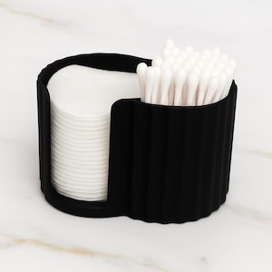 Cotton pad holder - black - bathroom organizer, cotton swab holder, cotton pads & swabs, cotton pad holder, bathroom accessories