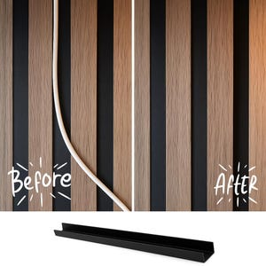 Canaleta para cables de 20 cm para panel acústico – Fabricada con PETG reciclado | Cubierta para cables empotrada | Gestión sostenible de cables