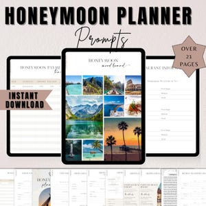 Honeymoon Planner | Travel Organizer | Honeymoon Tracker | Activities List | Honeymoon Budget | Honeymoon Travel Planner | INSTANT DOWNLOAD