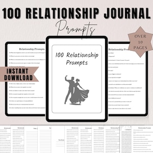Relationship Journal Prompts: Couples Communication, Intimacy Building (PDF Downloadable Prompts)