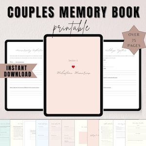 Couples Memory Journal: Love Story Keepsake (Digital Download, PDF Template)
