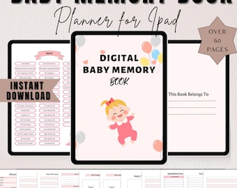 Editable Baby Memory Book Template: Milestone Journal Keepsake (8.5x11, Canva, Digital Download)