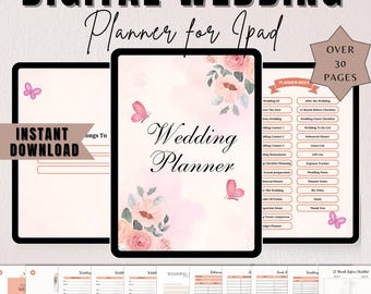 Digital Wedding Planner: Checklist, Budget, Itinerary (Canva Template, iPad, 8.5x11 Inches)